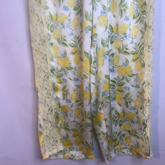 Adore Me Lemon & Lace Sides Pull On Drawstring Waist Pajama Sleep Pant Sz MD - Picture 5 of 12